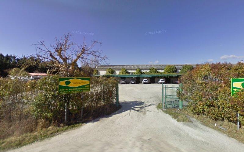 Un vialetto conduce a un ingresso recintato con un cartello per "Ente Parco". Sullo sfondo c'è un grande edificio e diversi veicoli parcheggiati. Alberi e cespugli costeggiano entrambi i lati dell'ingresso.